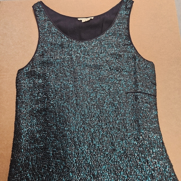 0006 Renzo + Kai Sequin Shift Dress Green Teal Black Mermaid Festival Size XS - Picture 10 of 14